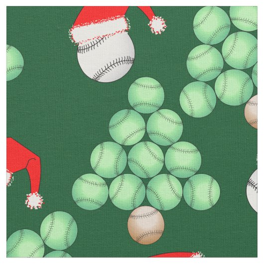 Weihnachts-Baseballbaum Stoff (Nahaufnahme)