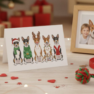 Weihnachts-Basenjis Karte