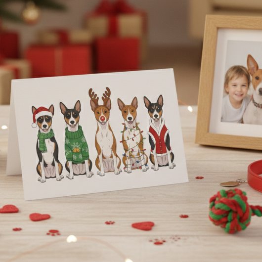 Weihnachts-Basenjis Karte