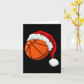 Weihnachts Basketball Ball Weihnachtsmannmütze Män Karte (Gelbe Blume)