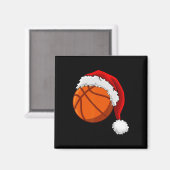Weihnachts Basketball Ball Weihnachtsmannmütze Män Magnet (Vorderseite/Rückseite)