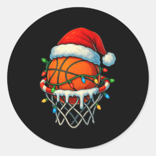 Weihnachts-Basketball-Eis-Drip für Jungen Kinder Runder Aufkleber