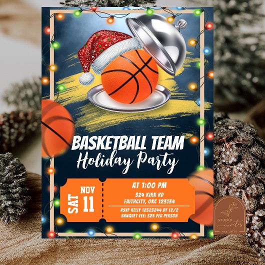 Weihnachts-Basketball-Feier Einladung