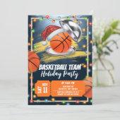 Weihnachts-Basketball-Feier Einladung (Stehend Vorderseite)