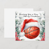 Weihnachts-Basketball Feiertagskarte (Vorne/Hinten)