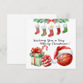 Weihnachts-Basketball Feiertagskarte (Vorne/Hinten)