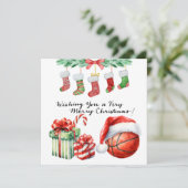 Weihnachts-Basketball Feiertagskarte (Stehend Vorderseite)