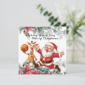 Weihnachts-Basketball Feiertagskarte (Stehend Vorderseite)