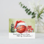 Weihnachts-Basketball Feiertagspostkarte (Stehend Vorderseite)