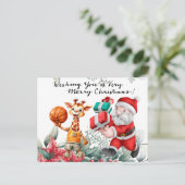 Weihnachts-Basketball Feiertagspostkarte (Stehend Vorderseite)