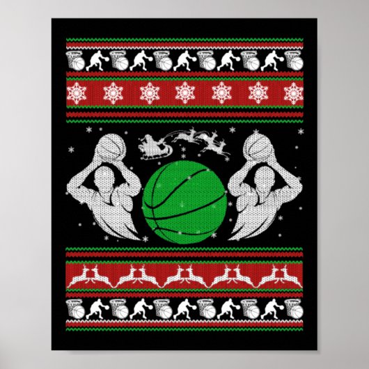 Weihnachts-Basketball-Geschenk Poster (Vorne)
