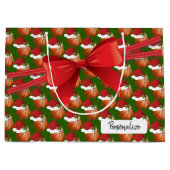 Weihnachts-Basketball-Muster - Groß Große Geschenktüte (Vorderseite)