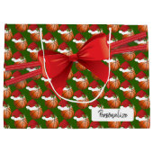 Weihnachts-Basketball-Muster - Groß Große Geschenktüte (Rückseite)