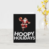 Weihnachts-Basketball Santa Karte (Gelbe Blume)