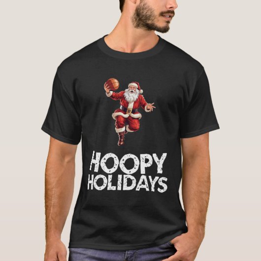 Weihnachts-Basketball Santa T-Shirt (Vorderseite)
