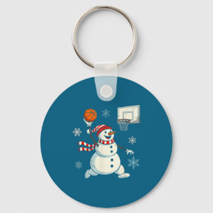 Weihnachts-Basketball-Schneemann-Spieler-Santa-Des Schlüsselanhänger