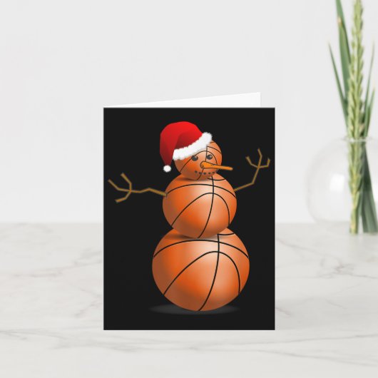 Weihnachts-Basketball-Shirt - Basketball Snowman Karte (Vorderseite)