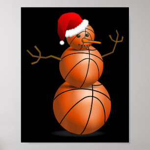 Weihnachts-Basketball-Shirt - Basketball Snowman Poster