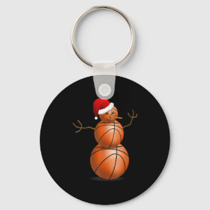 Weihnachts-Basketball-Shirt - Basketball Snowman Schlüsselanhänger