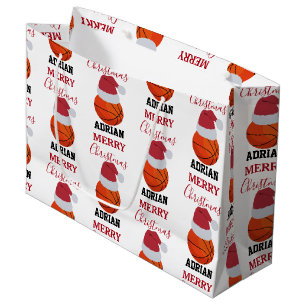 Weihnachts-Basketball-Sportball-Individuelle Name Große Geschenktüte