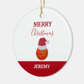 Weihnachts-Basketball-Sportball-Individuelle Name Keramik Ornament (Links)
