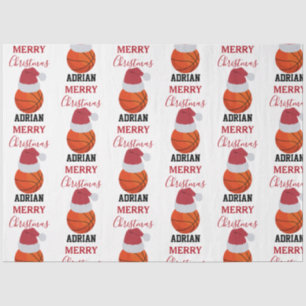 Weihnachts-Basketball-Sportball-Individuelle Name Seidenpapier