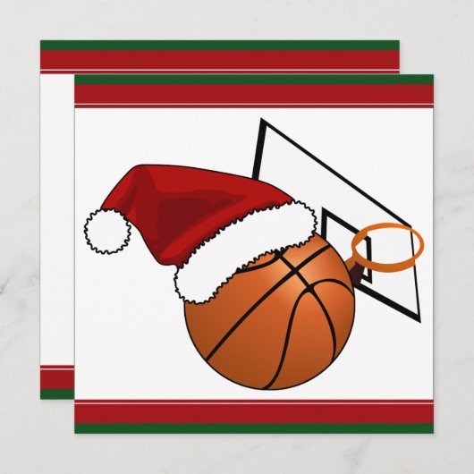 Weihnachts-Basketball und Hoop Einladung (Vorne/Hinten)