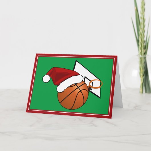Weihnachts-Basketball und Hoop Feiertagskarte (Vorderseite)