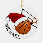 Weihnachts-Basketball und Hoop Keramik Ornament (Vorne)