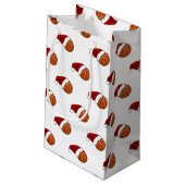 Weihnachts-Basketball und Hoop Kleine Geschenktüte (Rückseite Schrägansicht)