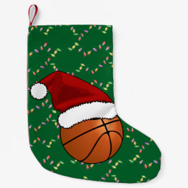 Weihnachts-Basketball und Hoop Kleiner Weihnachtsstrumpf