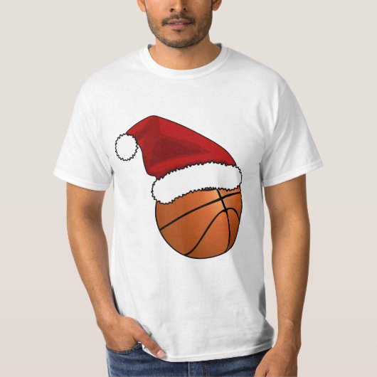 Weihnachts-Basketball und Hoop T-Shirt (Vorderseite)