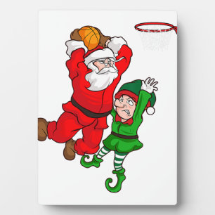 Weihnachts Basketball Weihnachtsmann Slam Dunk Elf Fotoplatte