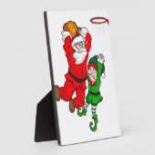 Weihnachts Basketball Weihnachtsmann Slam Dunk Elf Fotoplatte (Seite)