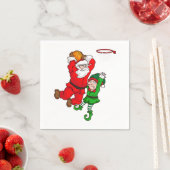 Weihnachts Basketball Weihnachtsmann Slam Dunk Elf Serviette (Beispiel)