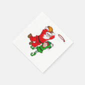 Weihnachts Basketball Weihnachtsmann Slam Dunk Elf Serviette (Ecke)