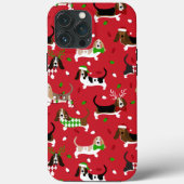Weihnachts-Basset-Hound Case-Mate iPhone Hülle (Rückseite)