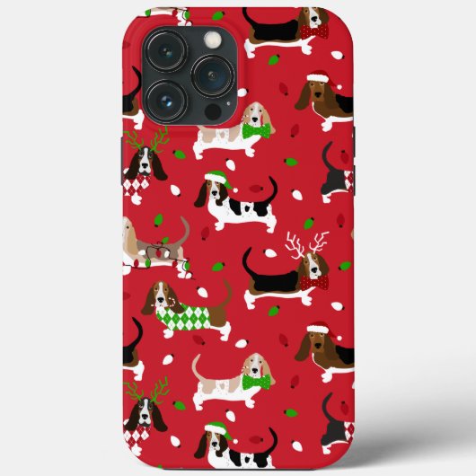 Weihnachts-Basset-Hound Case-Mate iPhone Hülle (Rückseite)