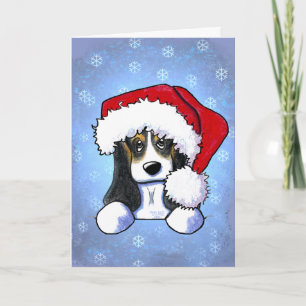Weihnachts-Basset Hound Feiertagskarte