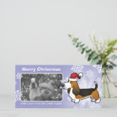 Weihnachts-Basset-Hound Feiertagskarte (Stehend Vorderseite)
