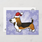Weihnachts-Basset-Hound Feiertagspostkarte (Vorne/Hinten)