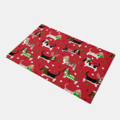 Weihnachts-Basset-Hound Fußmatte (Schrägansicht)