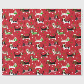 Weihnachts-Basset-Hound Geschenkpapier (Flach)