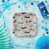 Weihnachts-Basset-Hound Pappteller (Party)