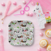 Weihnachts-Basset-Hound Pappteller (Party)