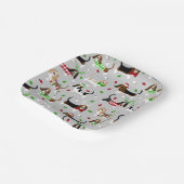 Weihnachts-Basset-Hound Pappteller (Gewinkelt)