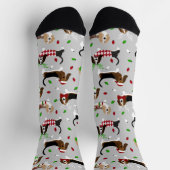 Weihnachts-Basset-Hound Socken (Oben)