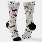 Weihnachts-Basset-Hound Socken (Gewinkelt)