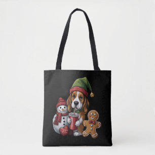 Weihnachts-Basset-Hund-Elf Frohe Weihnachten Tasche