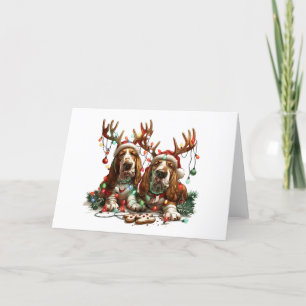Weihnachts-Basset-Hunde Feiertagskarte